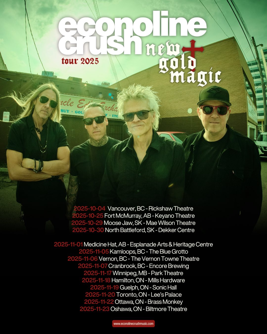 Econoline Crush New Gold Magic Tour and Like A Rollin' Thunder Tour Poster 2026