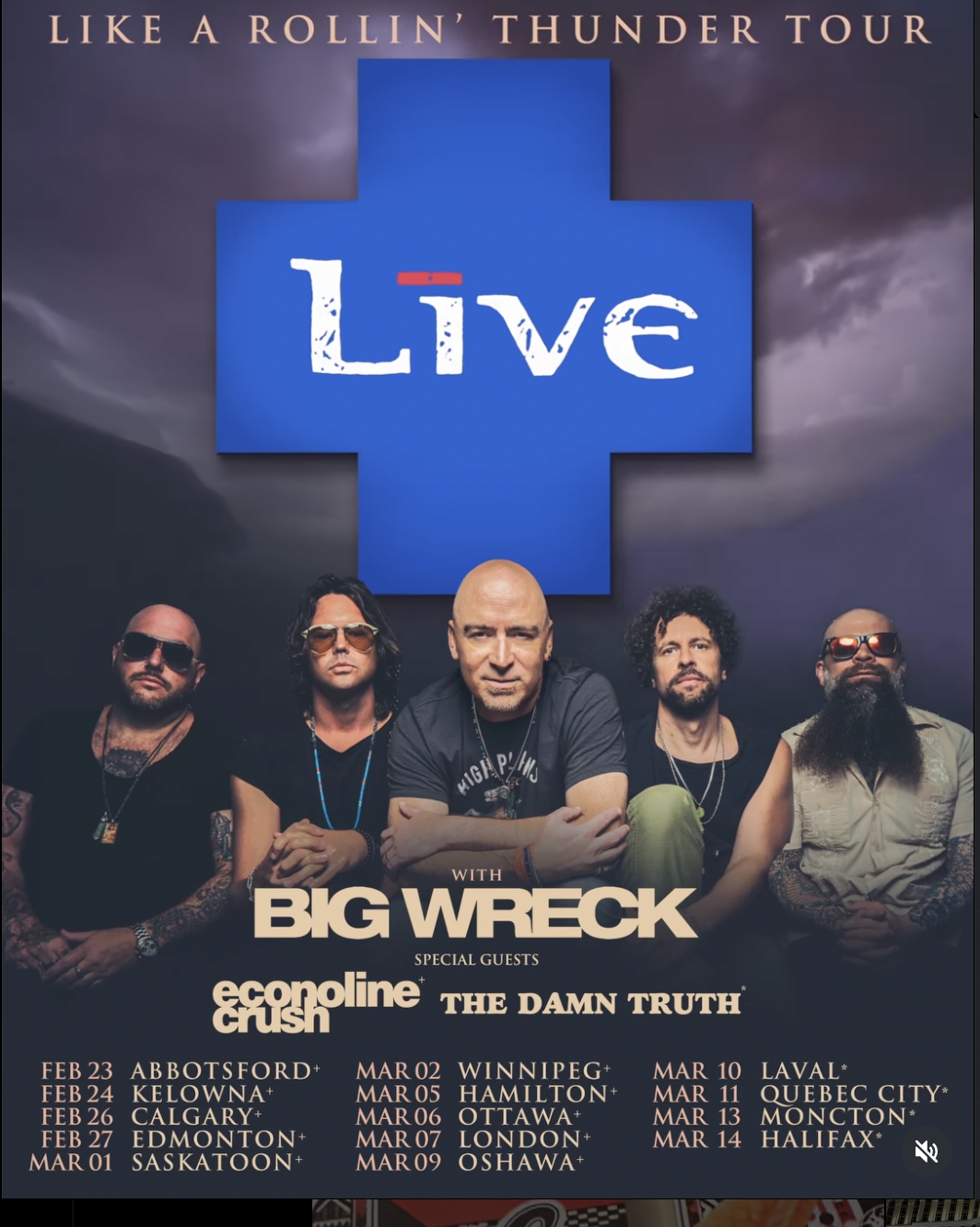 Econoline Crush New Gold Magic Tour and Like A Rollin' Thunder Tour Poster 2026